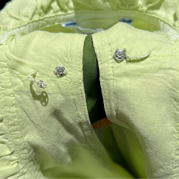 🌻TOMMY BAHAMA Two Palms Ruffle Linen Shift Dress In Green | Size Small - Picture 10 of 12